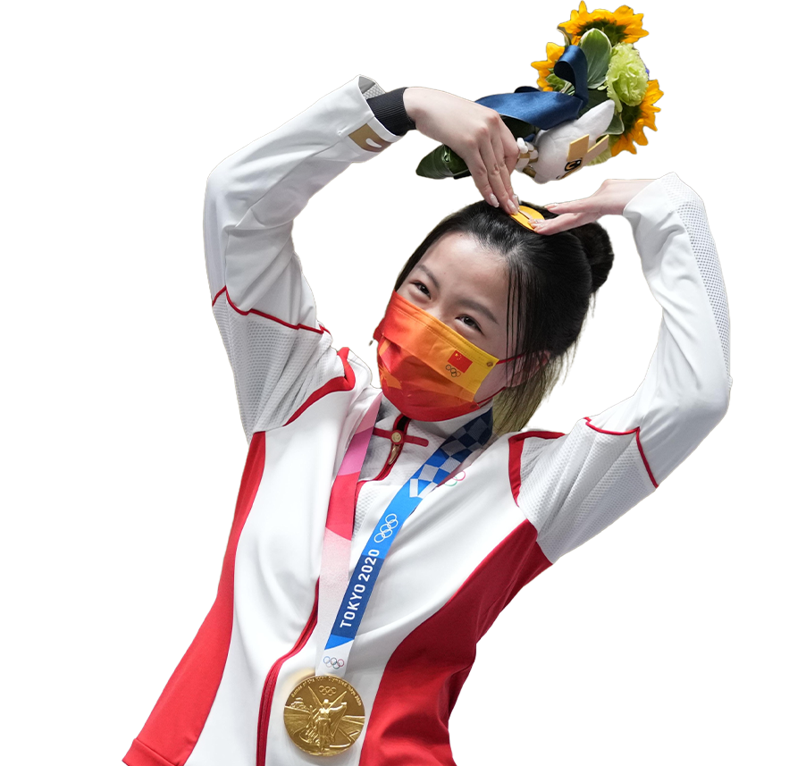楊倩，追求一種極致的平靜楊 倩2020年東京奧運會射擊女子10米氣步槍項目冠軍2020年東京奧運會10米氣步槍混合團體冠軍